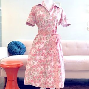 Vintage handmade floral shirtwaist dress